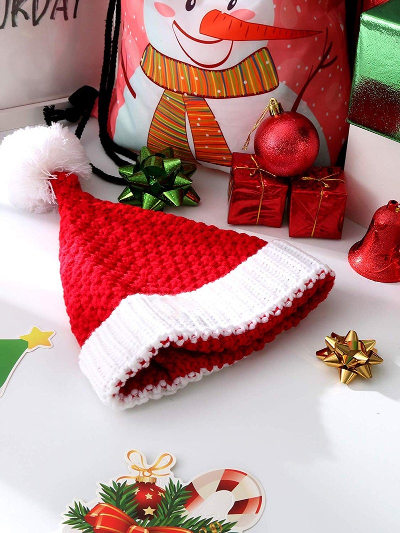 HINDAWI Christmas Hat Santa Hats for Kids Xmas Holiday Hat Knitted Winter Ski Knit Warm Slouch Skull Caps - Image 3
